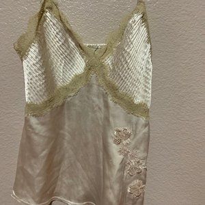 Vintage Guess- satin silk embroidered cami
